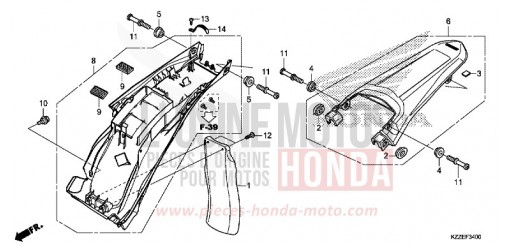 GARDE-BOUE ARRIERE CRF250RLAH de 2017